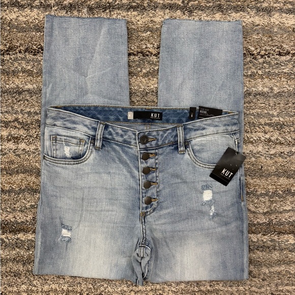 KUT From The Kloth High Rise Reese Ankle Straight Leg Jeans Sz 6 NWT | KUT Jean- - Picture 1 of 13